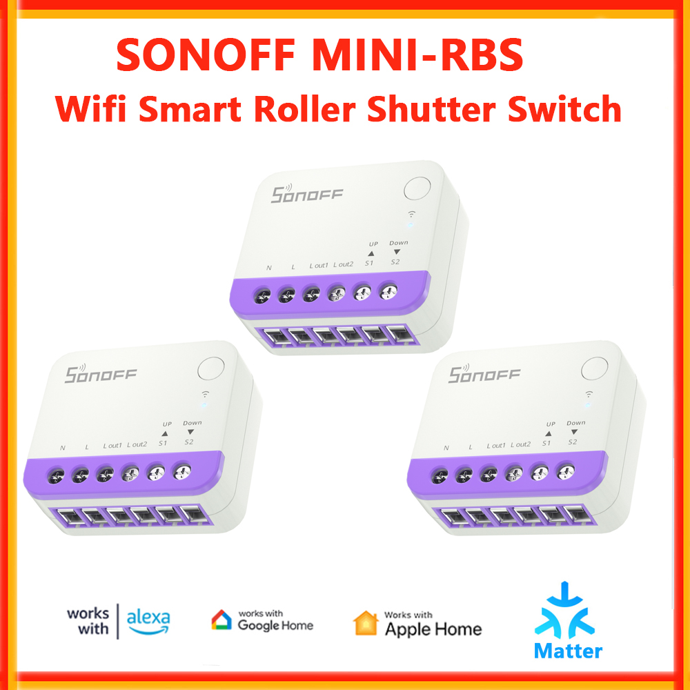 Smart Plug Mini Alexa Google - สวิตช์ม่านม้วนอัจฉริยะ SONOFF MINI-RBS สวิตช์บ้านอัจฉริยะ Matter ตั้งเวลาควบคุมผ่านแอป