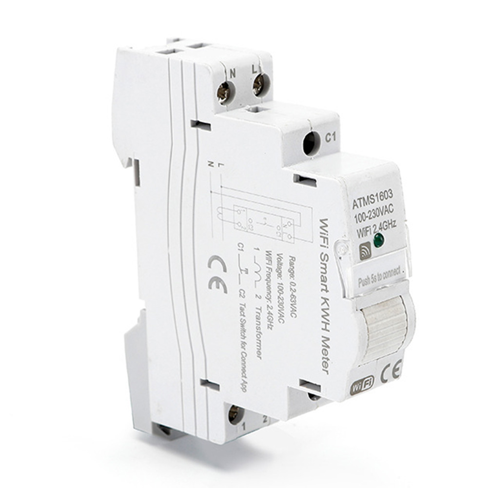 Energy Meter Din Rail Wifi - A72Z 1 ชิ้น ATMS1603 Tuya เครื่องวัดพลังงานอัจฉริยะแบบเฟสเดียว