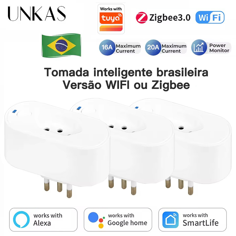 Smart Plug Energy Monitoring Wifi - UNKAS ใช้งานร่วมกับปลั๊ก Tuya Brazil WIFI หรือ