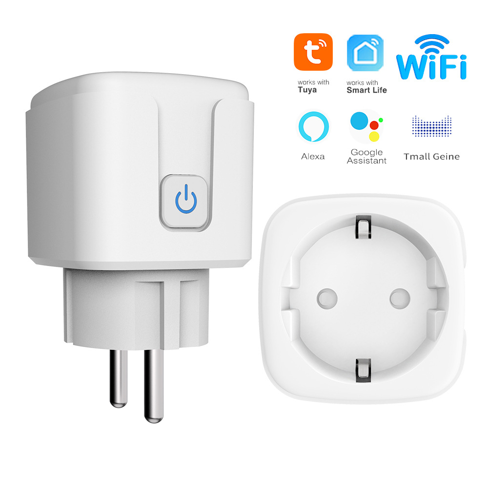Smart Socket 16A Tuya App - ทูย่า ไวไฟสมาร์ทซ็อกเก็ตพร้อมการตรวจสอบพลังงาน AC100-240V EU ปลั๊ก 16A