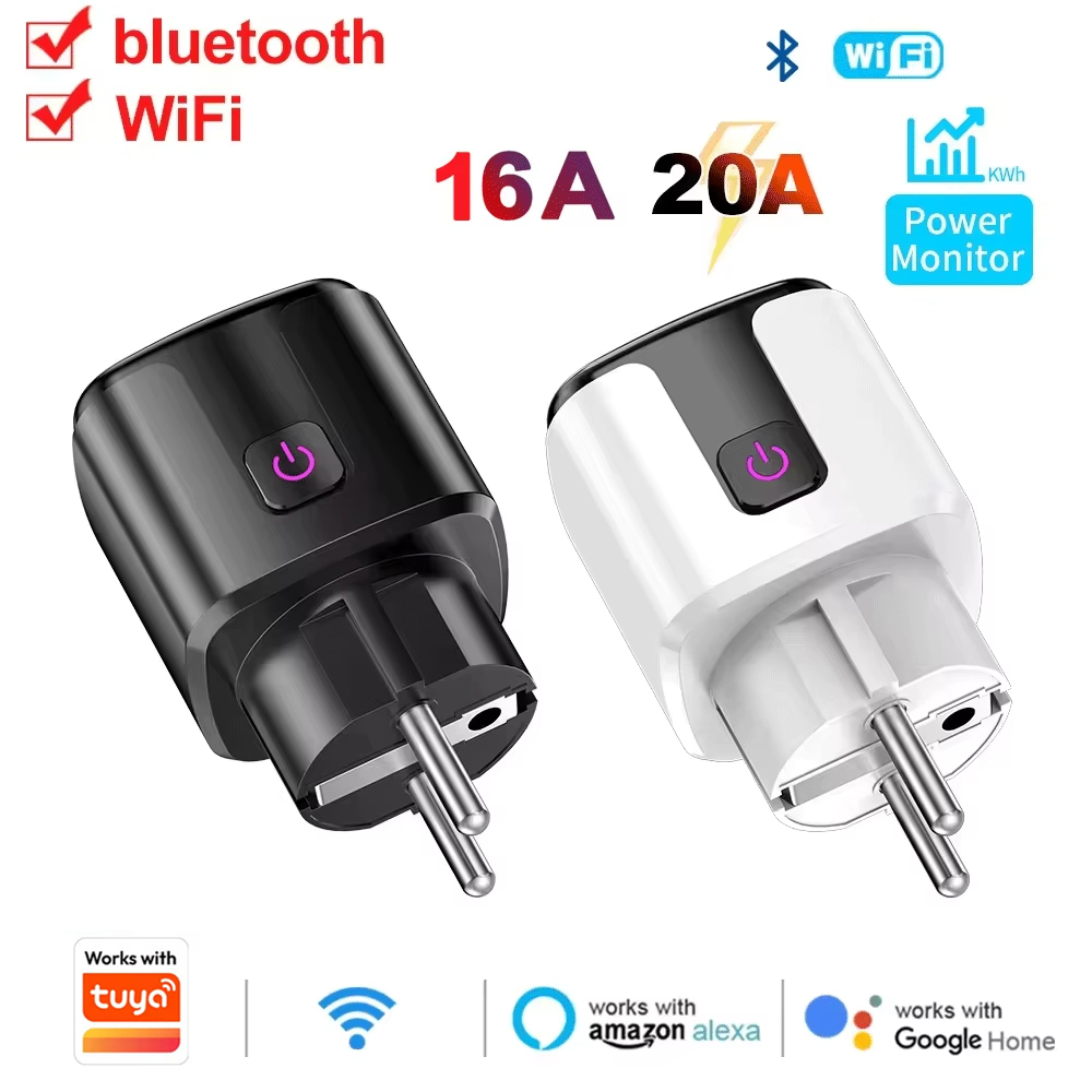 Smart Plug Energy Monitoring Wifi - ปลั๊กอัจฉริยะ ซ็อกเก็ตอัจฉริยะ EU 20A ควบคุมด้วยเสียงผ่าน WiFi