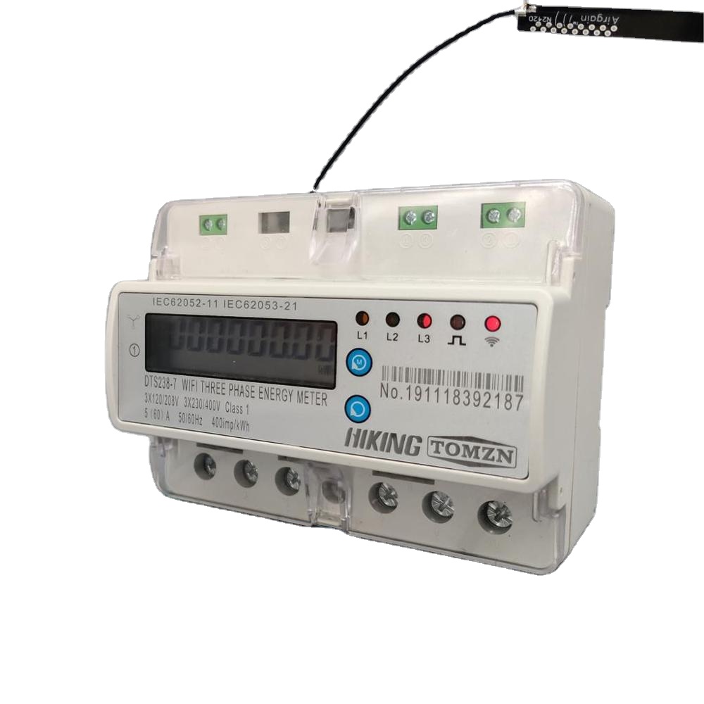 Energy Meter Din Rail Wifi - มิเตอร์วัดพลังงานไฟฟ้าแบบ 3 เฟส 60A ควบคุมผ่านรีโมท รองรับ