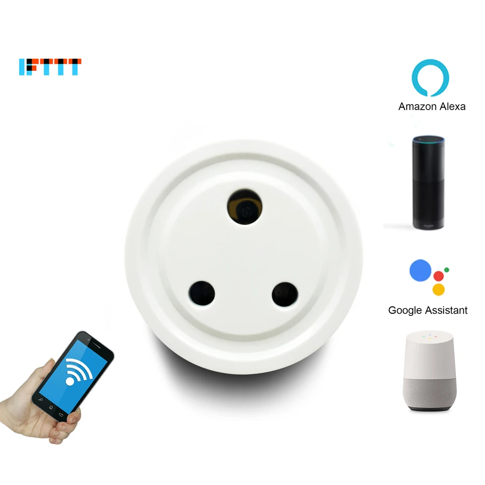 Smart Plug Mini Alexa Google - อินเดียรอบ3 Pins Wi-Fi WiFi Smart Socket