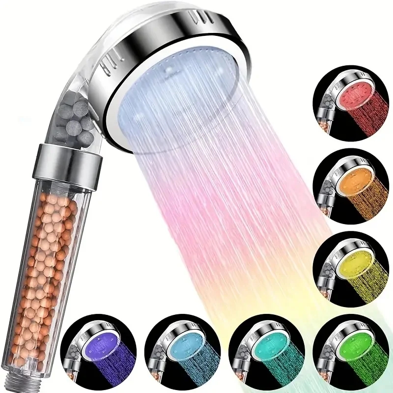 Smart Plug Outdoor Waterproof - LED 3/7 สีหัวฝักบัวเปลี่ยนสีโดยอัตโนมัติ LED Light หัวฝักบัวประหยัดน้ําอุปกรณ์ห้องน้ํา