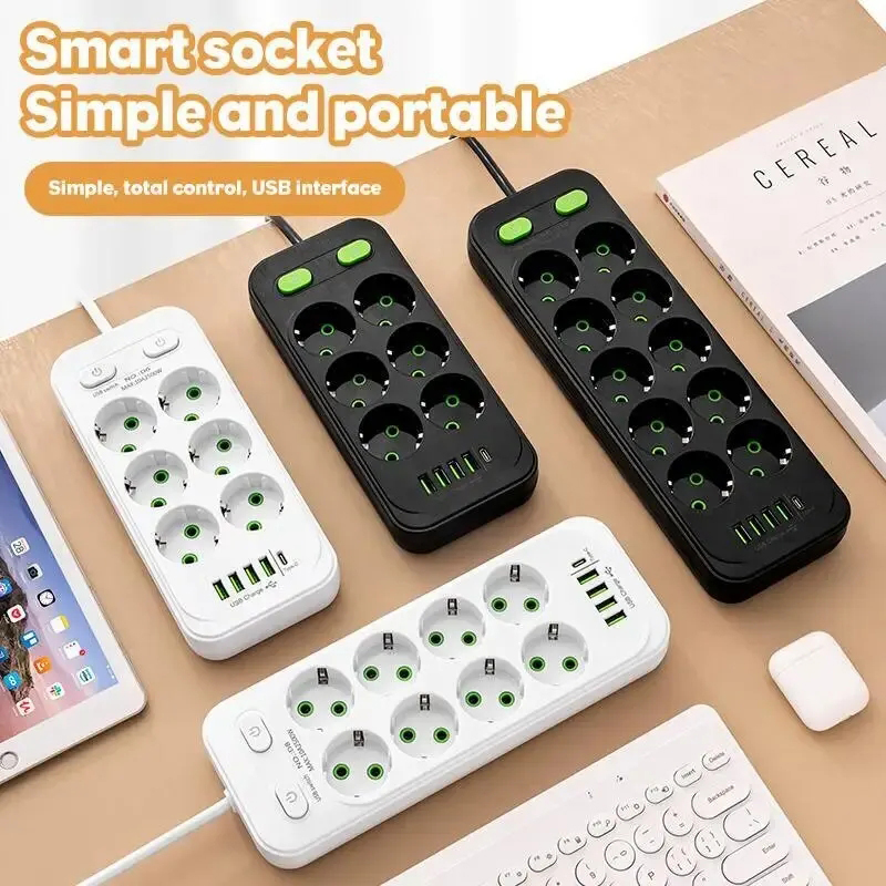 Smart Plug Surge Protector - ปลั๊กไฟ 2 เมตร 6 ช่องเสียบ ปลั๊ก