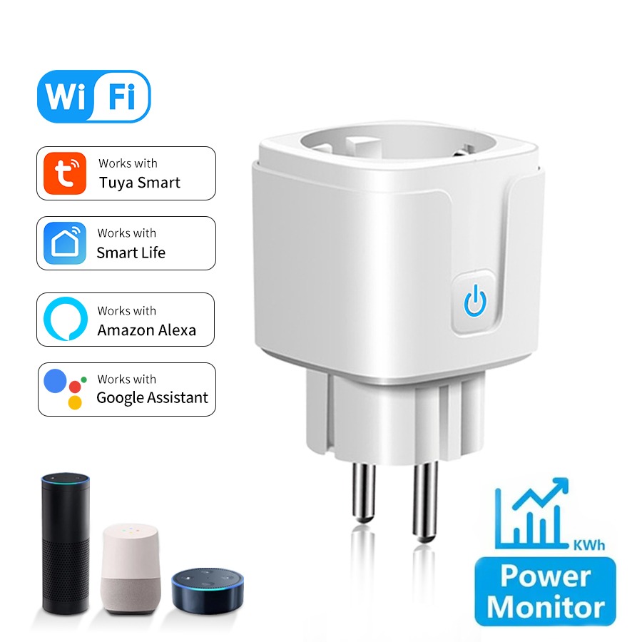 Smart Socket 16A Tuya App - Tuya สมาร์ทซ็อกเก็ต EU 16A AC100-240V WiFi