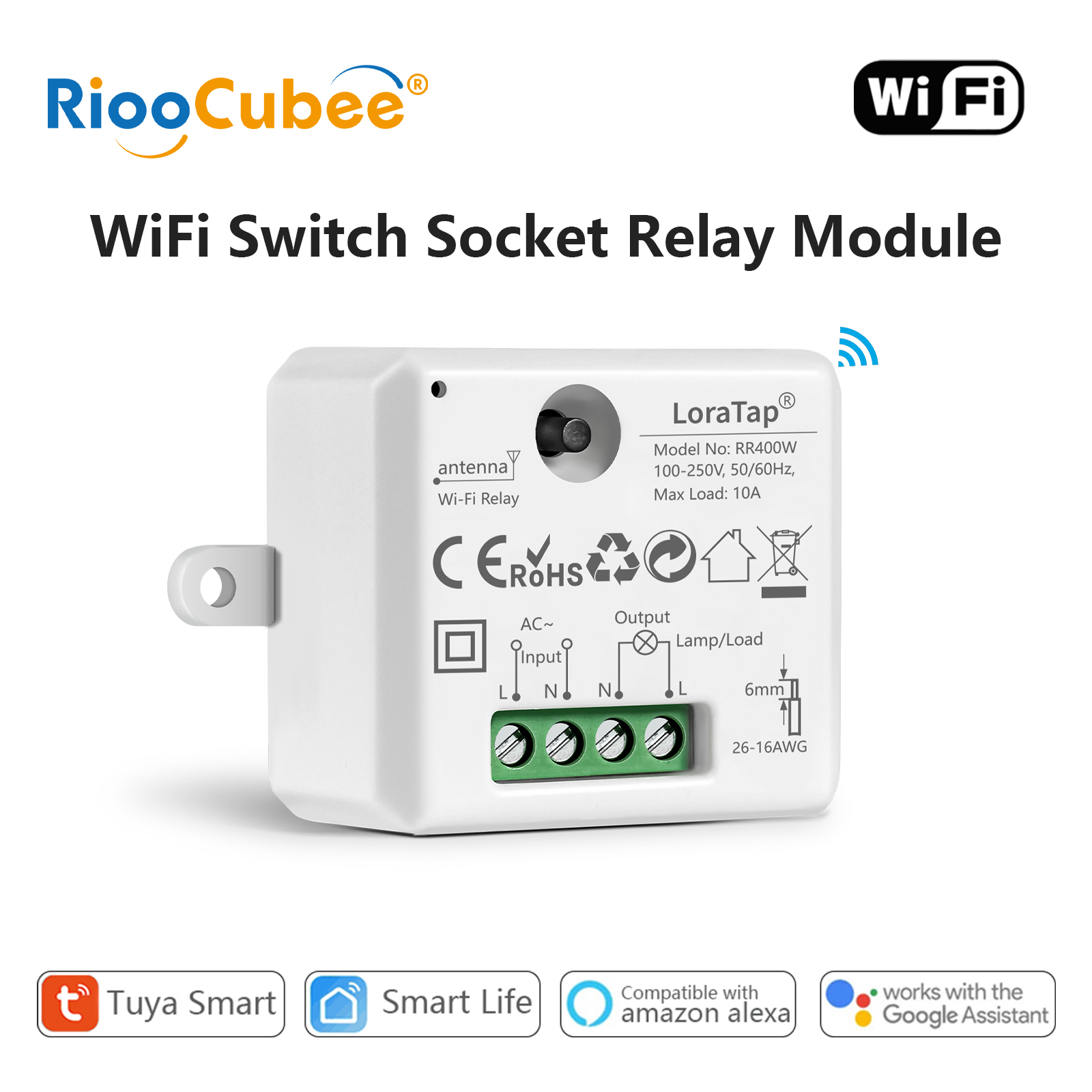 Smart Socket With Timer Countdown - Tuya สมาร์ท WiFi ซ็อกเก็ต 10A รีโมทคอนโทรลไร้สายสวิตช์จับเวลาและนับถอยหลังทํางานร่วมกับ