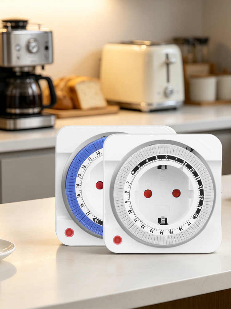 Smart Socket With Timer Countdown - สวิตช์ตั้งเวลาแบบกลไก 24 ชั่วโมง พร้อมปลั๊ก EU, ปลั๊กตั้งเวลาอัจฉริยะสำหรับใช้ภายในอาคาร,
