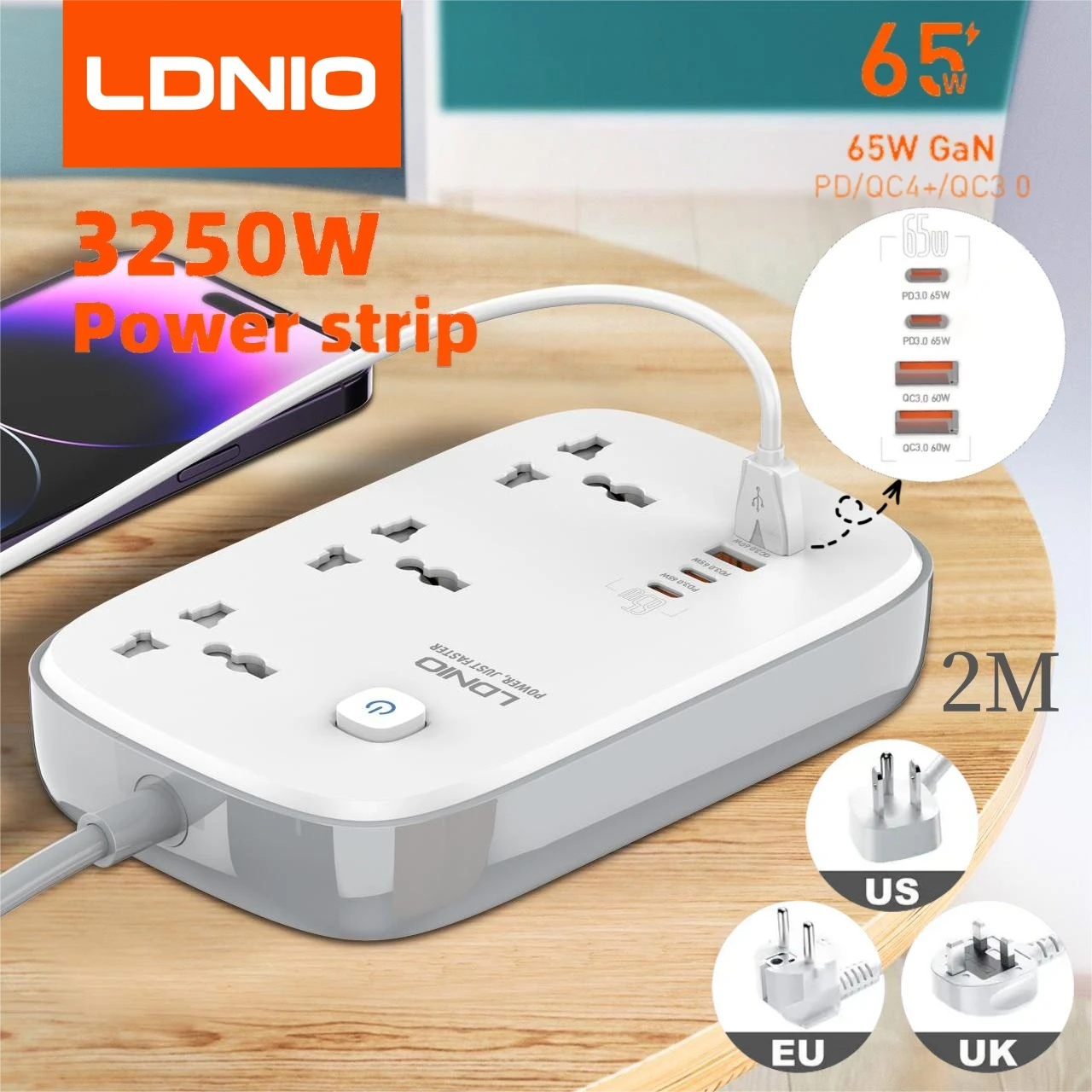 LDNIO ปลั๊กพ่วงอเนกประสงค์ พร้ - Smart Plug Surge Protector บทวิจารณ์และราคา