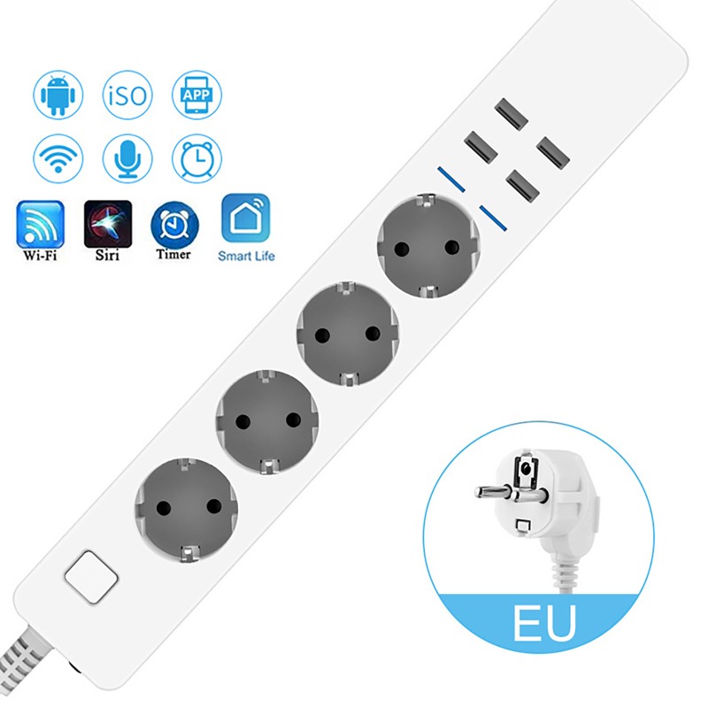 ปลั๊กไฟอัจฉริยะ Tuya Wifi 4 ช่ - Smart Power Strip 4 Outlet Usb บทวิจารณ์และราคา