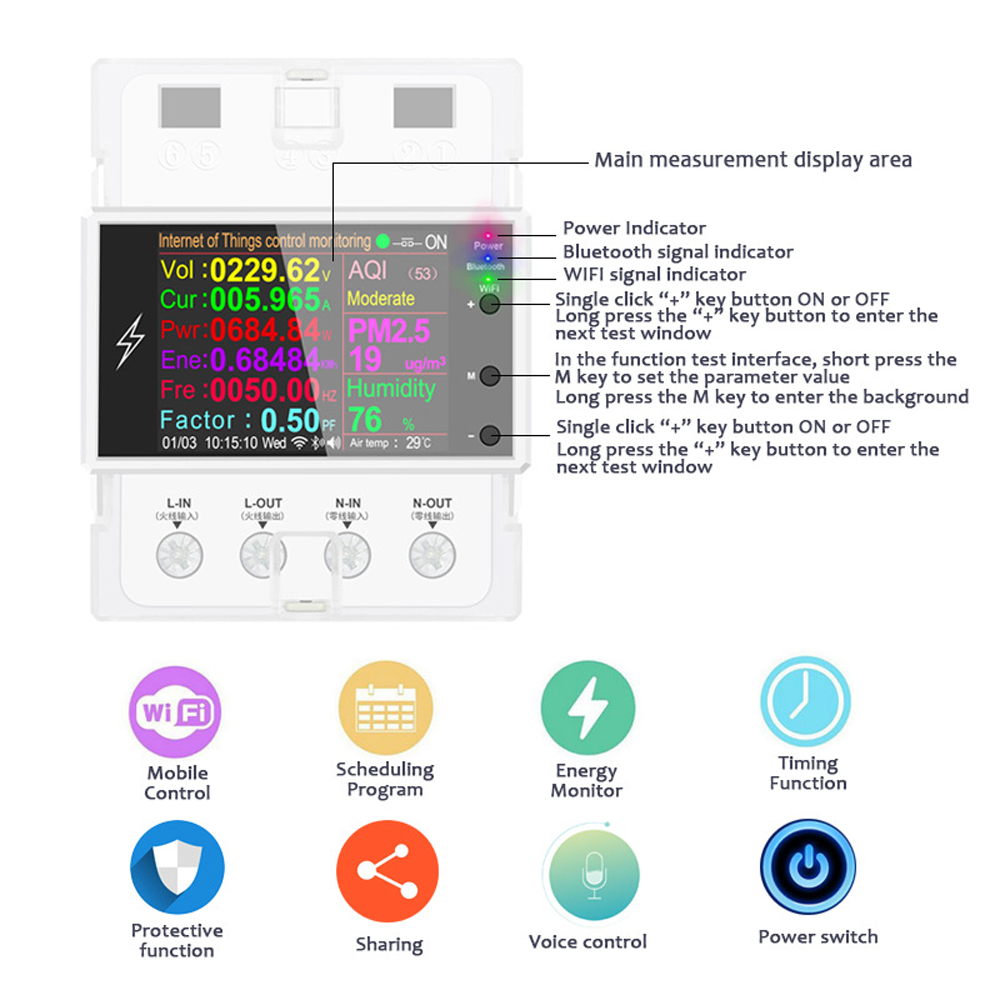 AT4PW WIFI Din Rail สมาร์ท Ene - Energy Meter Din Rail Wifi บทวิจารณ์และราคา