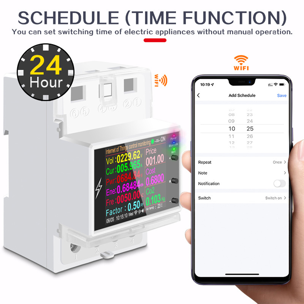 AT4PW WIFI Din Rail สมาร์ท Ene - Energy Meter Din Rail Wifi บทวิจารณ์และราคา