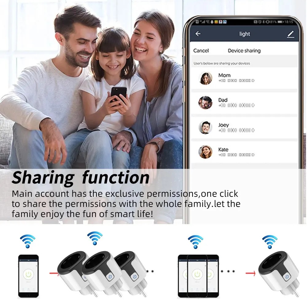 ปลั๊กไฟอัจฉริยะ WiFi EU ใช้งาน - Smart Plug Energy Monitoring Wifi บทวิจารณ์และราคา