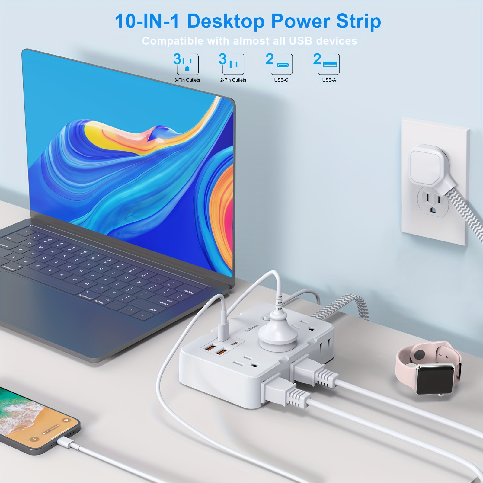 US ปลั๊ก AC Outlet Multiprise  - Smart Power Strip 4 Outlet Usb บทวิจารณ์และราคา