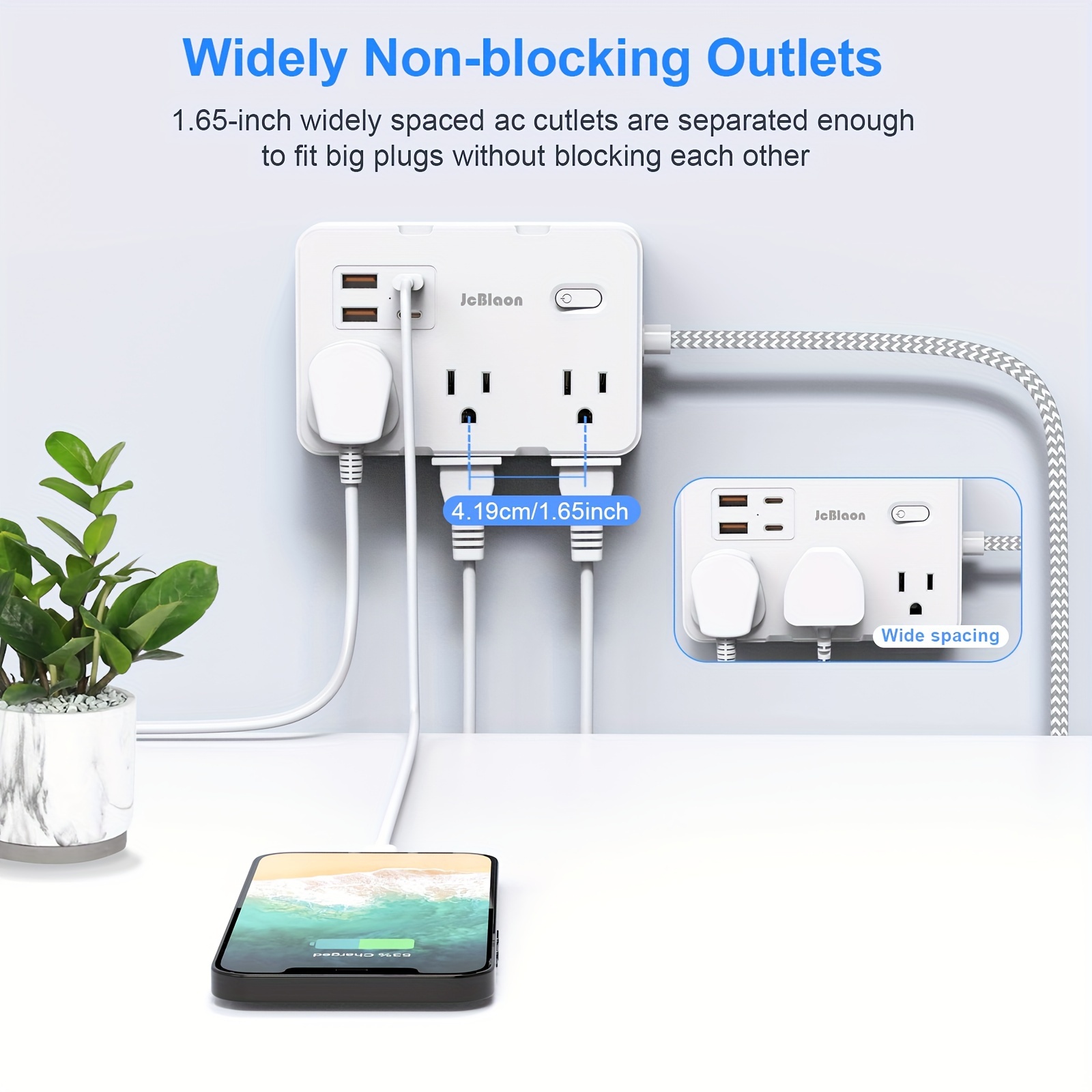 US ปลั๊ก AC Outlet Multiprise  - Smart Power Strip 4 Outlet Usb บทวิจารณ์และราคา