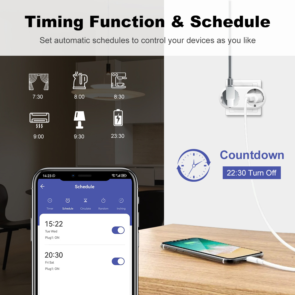 ปลั๊กไฟอัจฉริยะ WiFi แบบสองช่อ - Smart Socket 16A Tuya App บทวิจารณ์และราคา