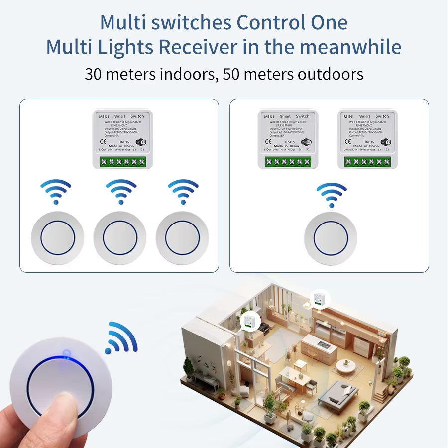 16A RF 433Mhz ไร้สาย Tuya WiFi - Smart Plug Mini Alexa Google บทวิจารณ์และราคา