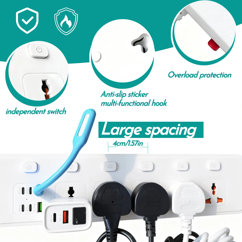 ปลั๊กพ่วงอเนกประสงค์พร้อมพอร์ต - Smart Plug Surge Protector บทวิจารณ์และราคา