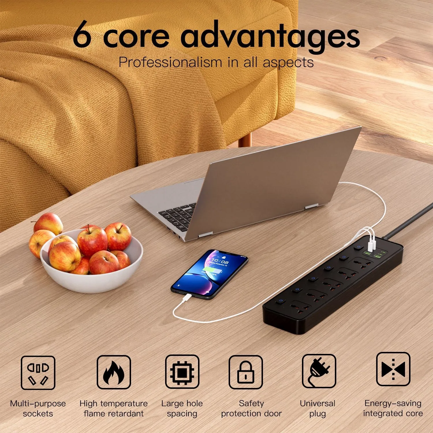 ปลั๊กพ่วงอเนกประสงค์พร้อมพอร์ต - Smart Plug Surge Protector บทวิจารณ์และราคา