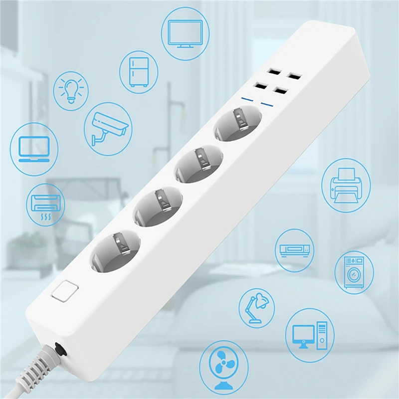 ปลั๊กไฟอัจฉริยะ WIFI แบบมัลติฟ - Smart Power Strip 4 Outlet Usb บทวิจารณ์และราคา