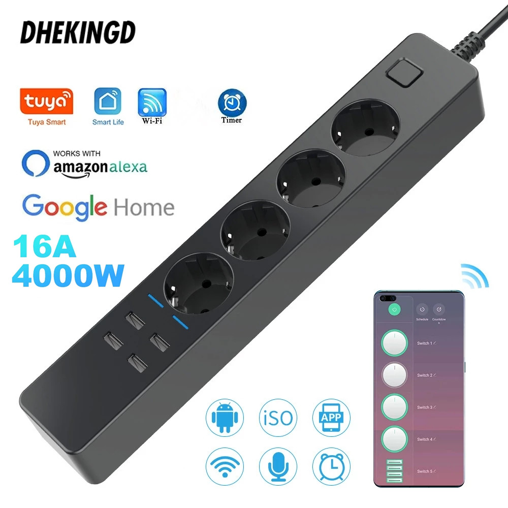 ปลั๊กไฟอัจฉริยะ Wifi 1.8M 3M 5 - Smart Power Strip 4 Outlet Usb บทวิจารณ์และราคา