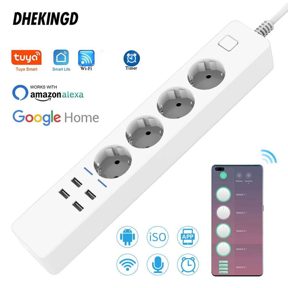 ปลั๊กไฟอัจฉริยะ Wifi 1.8M 3M 5 - Smart Power Strip 4 Outlet Usb บทวิจารณ์และราคา