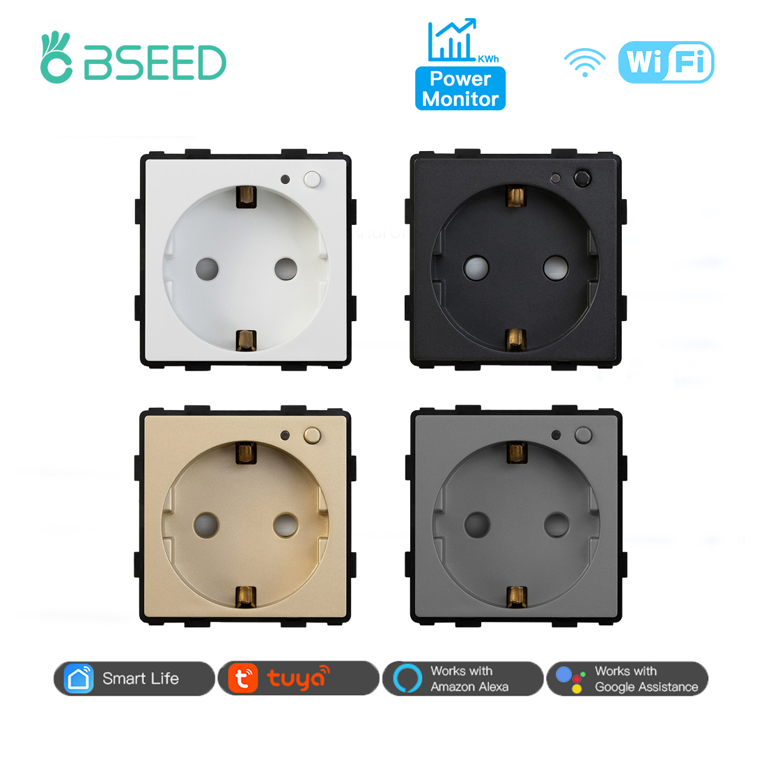 BSEED EU Stanndard Wifi ซ็อกเก - Smart Socket 16A Tuya App บทวิจารณ์และราคา