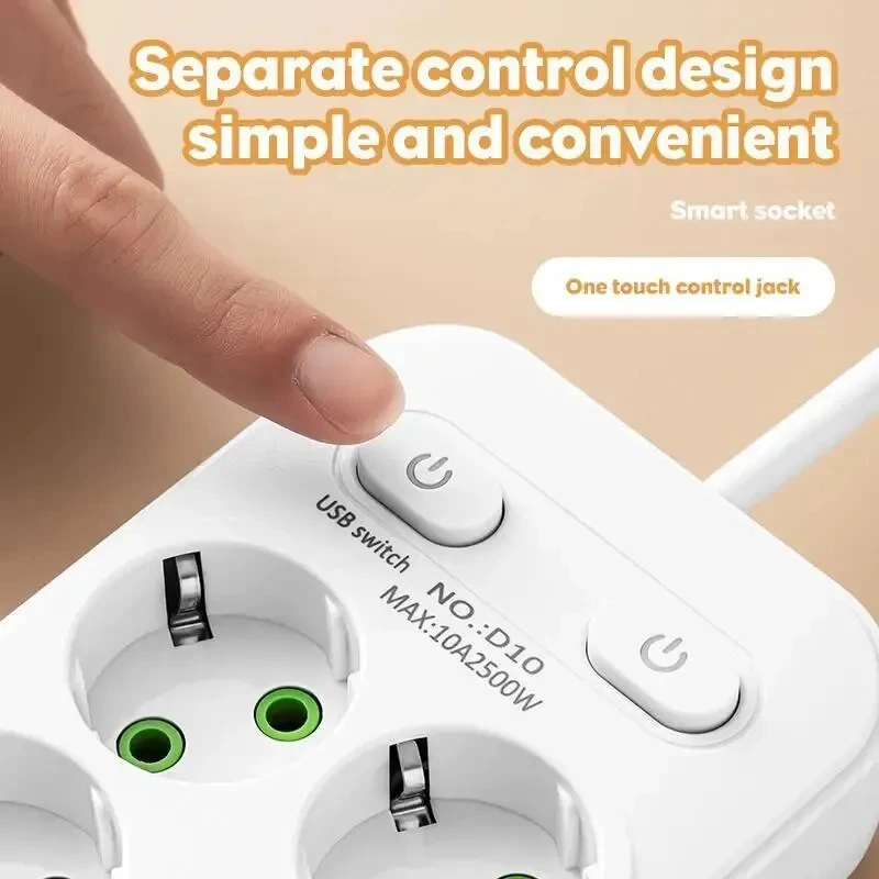 AC Outlet EU Plug Multitap Pow - Smart Plug Surge Protector บทวิจารณ์และราคา