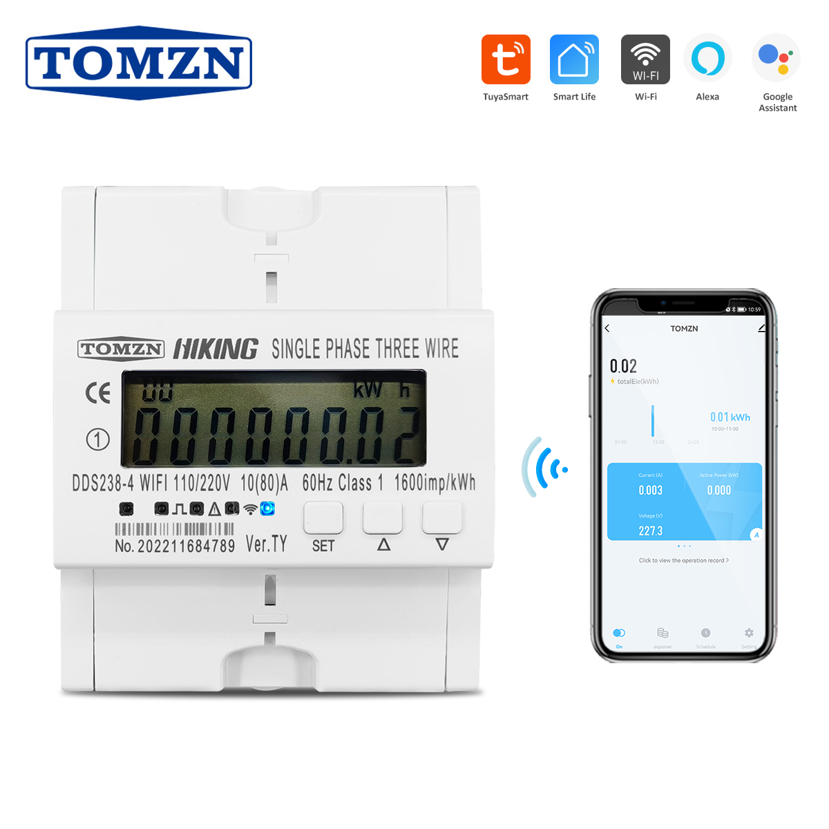 TOMZN เครื่องวัดพลังงานอัจฉริย - Energy Meter Din Rail Wifi บทวิจารณ์และราคา