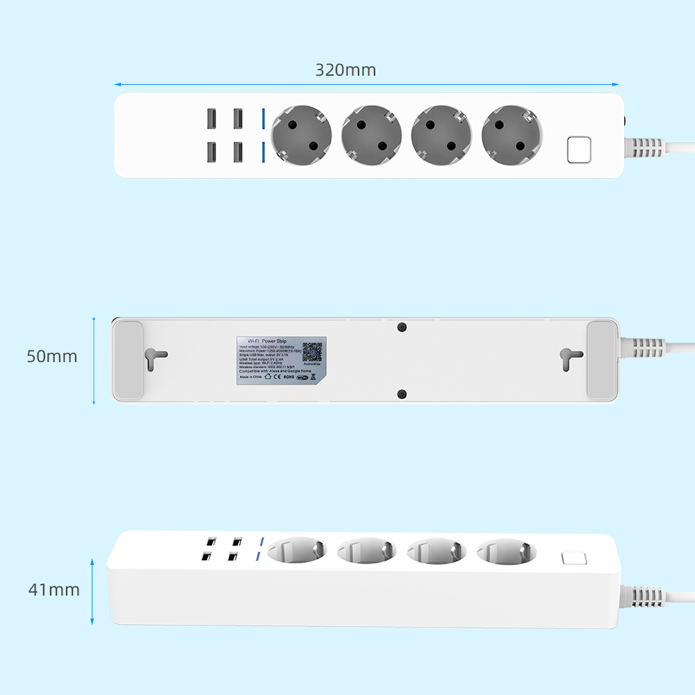 Smart Power Strip Wifi 4 EU Ou - Smart Power Strip 4 Outlet Usb บทวิจารณ์และราคา