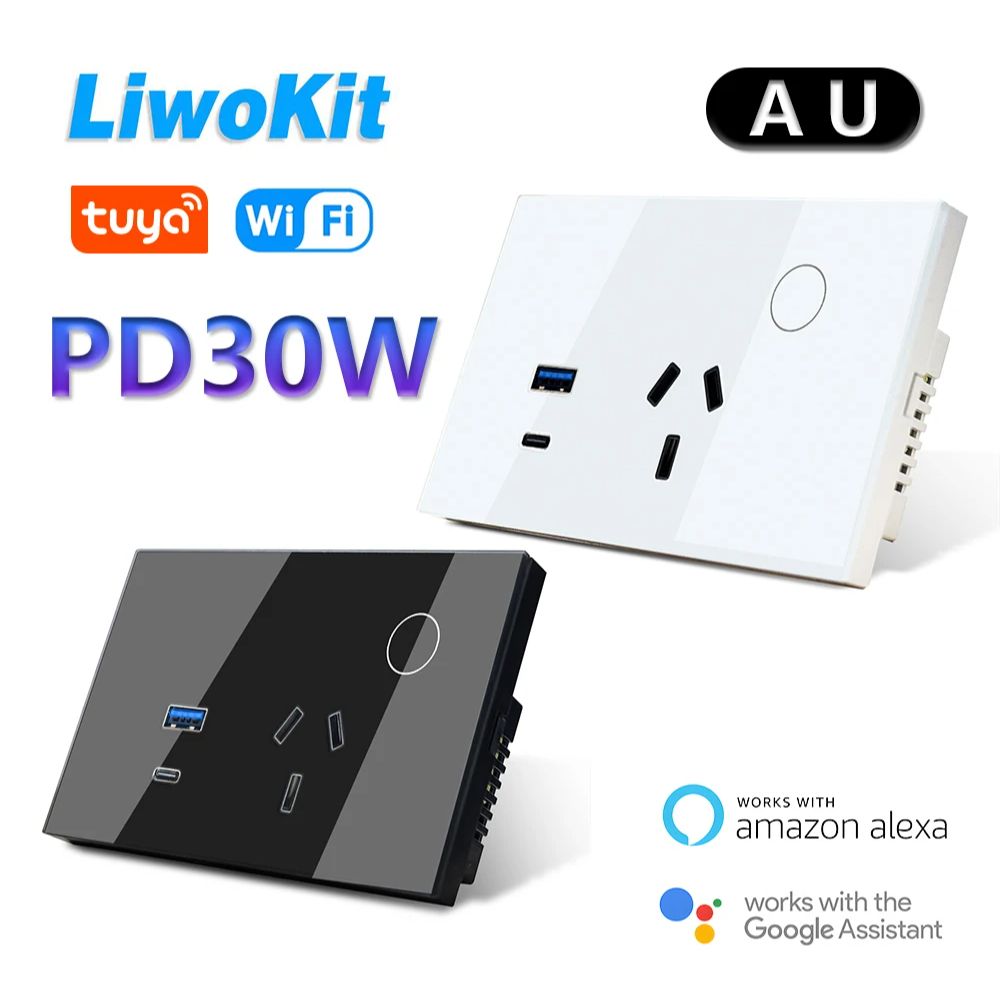 LiwoKit AU Tuya Wifi Wall Sock - Smart Plug Energy Monitoring Wifi บทวิจารณ์และราคา