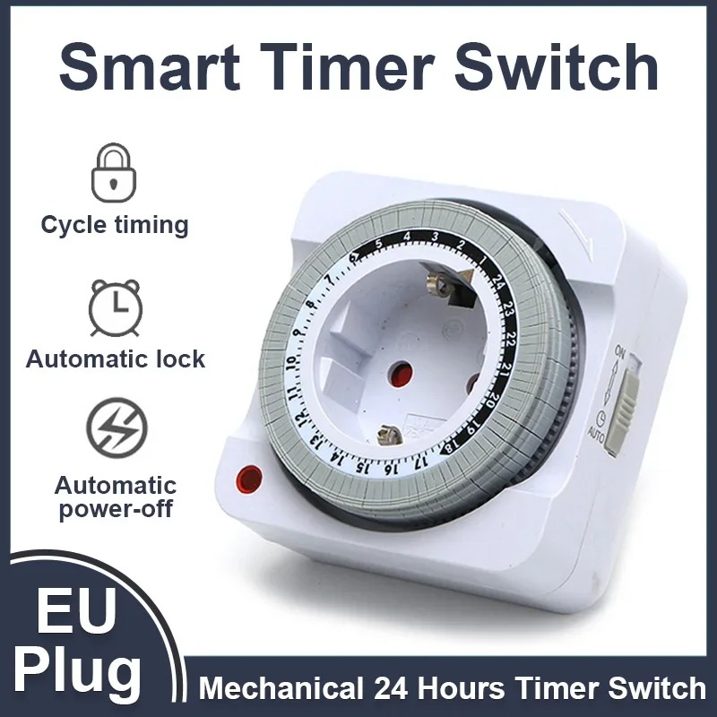 ปลั๊กตั้งเวลาแบบกลไก 24 ชั่วโม - Smart Socket With Timer Countdown บทวิจารณ์และราคา