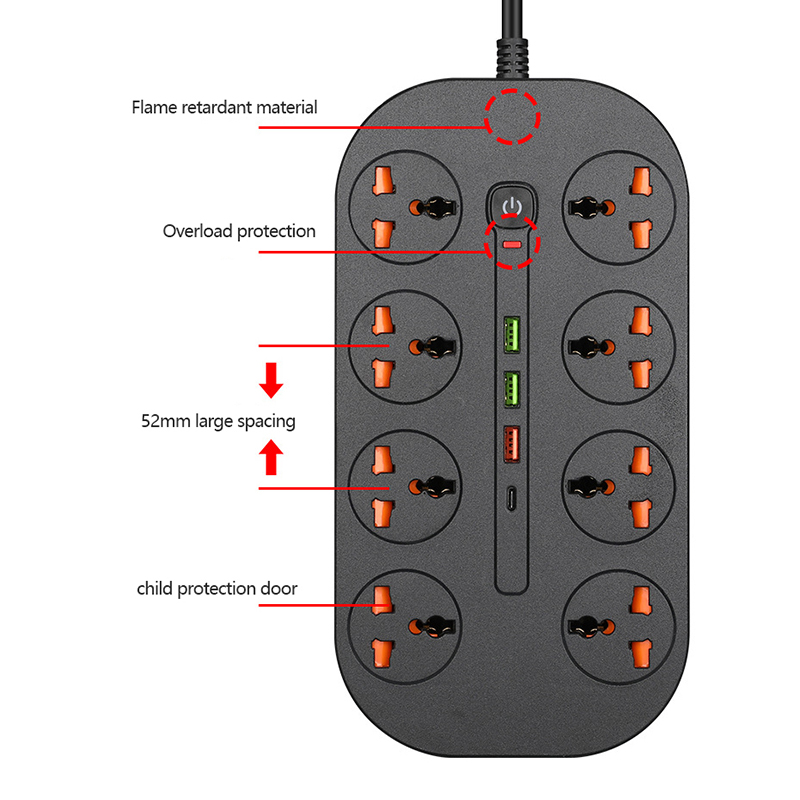 ปลั๊กไฟป้องกันไฟกระชากพร้อมช่อ - Smart Plug Surge Protector บทวิจารณ์และราคา