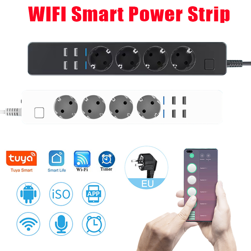 ปลั๊กไฟอัจฉริยะ WIFI พร้อมเต้า - Smart Power Strip 4 Outlet Usb บทวิจารณ์และราคา