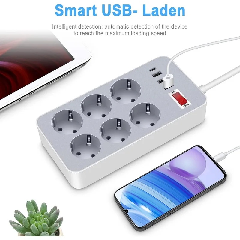 ปลั๊กไฟ 10 in 1 แบบ EU พร้อมสว - Smart Power Strip 4 Outlet Usb บทวิจารณ์และราคา
