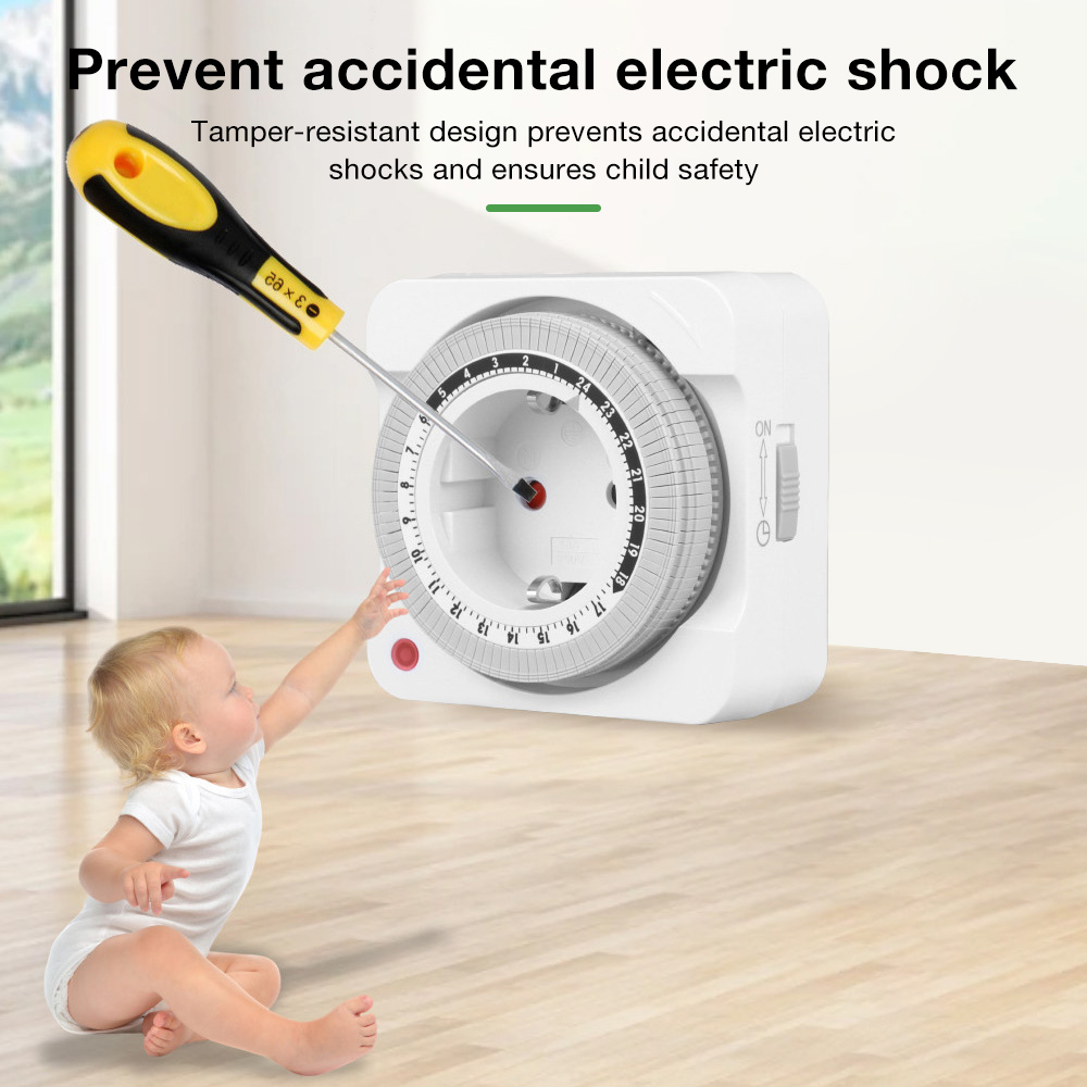 สวิตช์ตั้งเวลาแบบกลไก 24 ชั่วโ - Smart Socket With Timer Countdown บทวิจารณ์และราคา