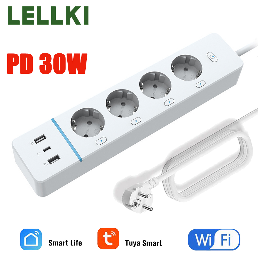 ปลั๊กไฟ LELLKI WiFi 2A1C PD30W - Smart Plug Energy Monitoring Wifi บทวิจารณ์และราคา