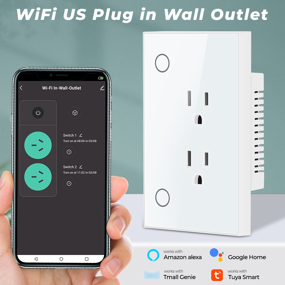16A Tuya Wifi Us ปลั๊ก Outlet  - Smart Plug Energy Monitoring Wifi บทวิจารณ์และราคา