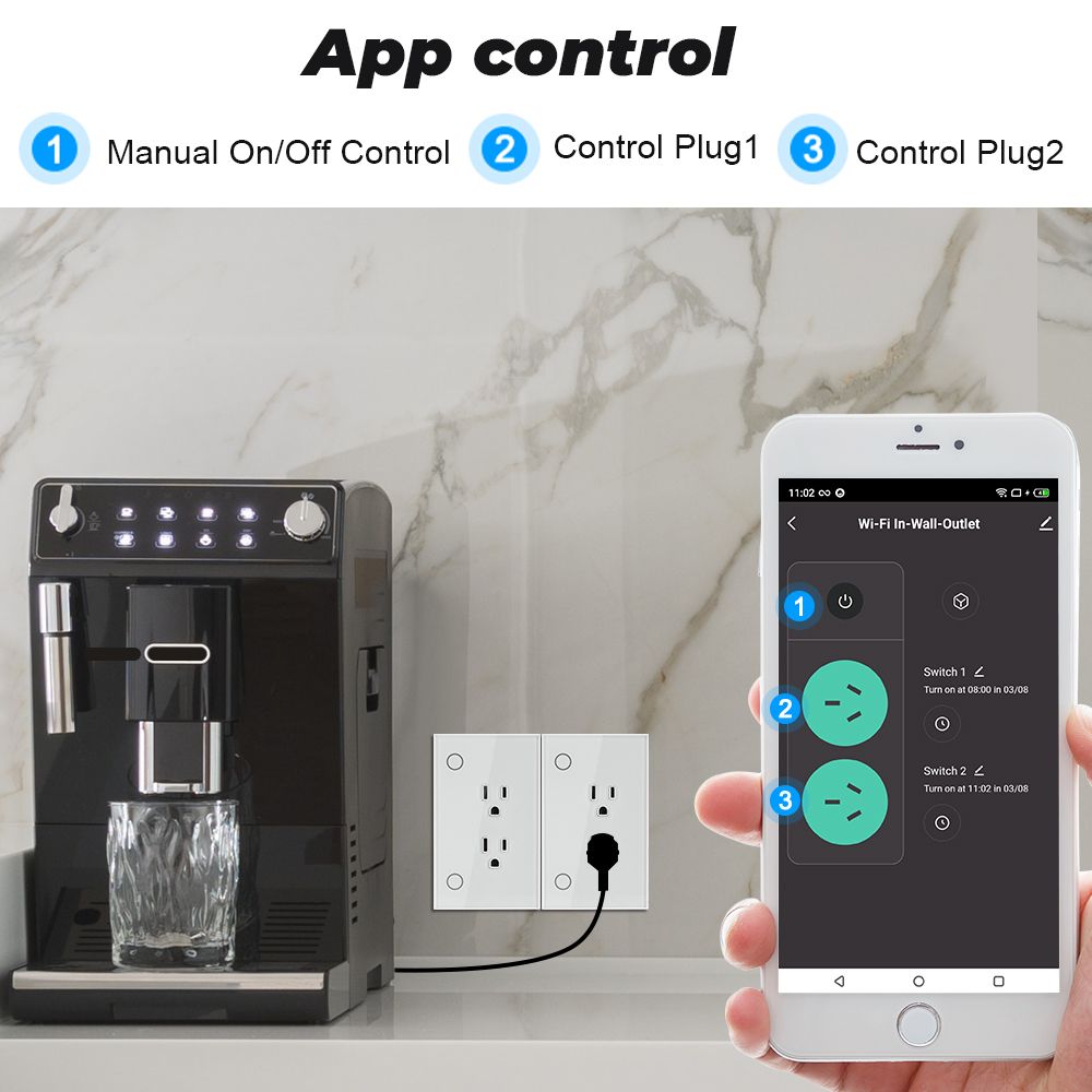 16A Tuya Wifi Us ปลั๊ก Outlet  - Smart Plug Energy Monitoring Wifi บทวิจารณ์และราคา