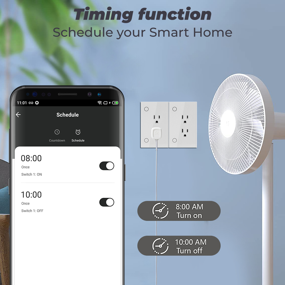 16A Tuya Wifi Us ปลั๊ก Outlet  - Smart Plug Energy Monitoring Wifi บทวิจารณ์และราคา