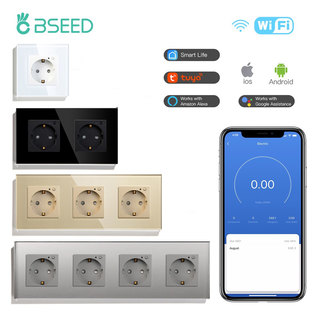 BSEED EU ไฟฟ้า Wifi สมาร์ทซ็อก - Smart Plug Energy Monitoring Wifi บทวิจารณ์และราคา