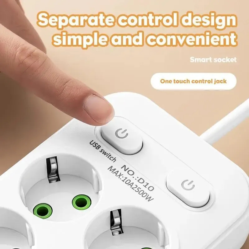 ปลั๊กไฟ 2 เมตร 6 ช่องเสียบ ปลั - Smart Plug Surge Protector บทวิจารณ์และราคา