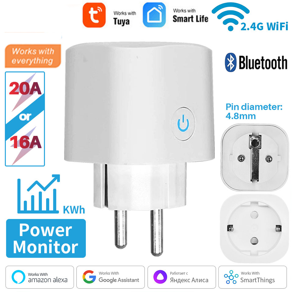 ปลั๊กไฟอัจฉริยะ WiFi มาตรฐาน E - Smart Socket 16A Tuya App บทวิจารณ์และราคา